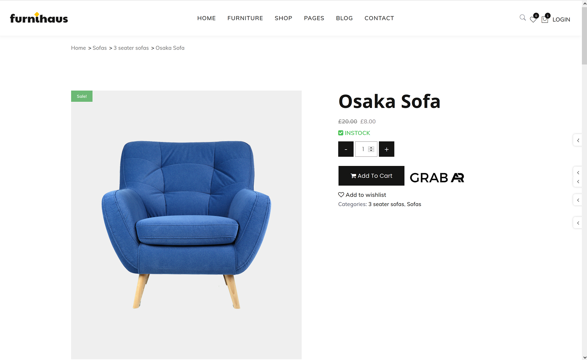 GRAB AR Product Page Display