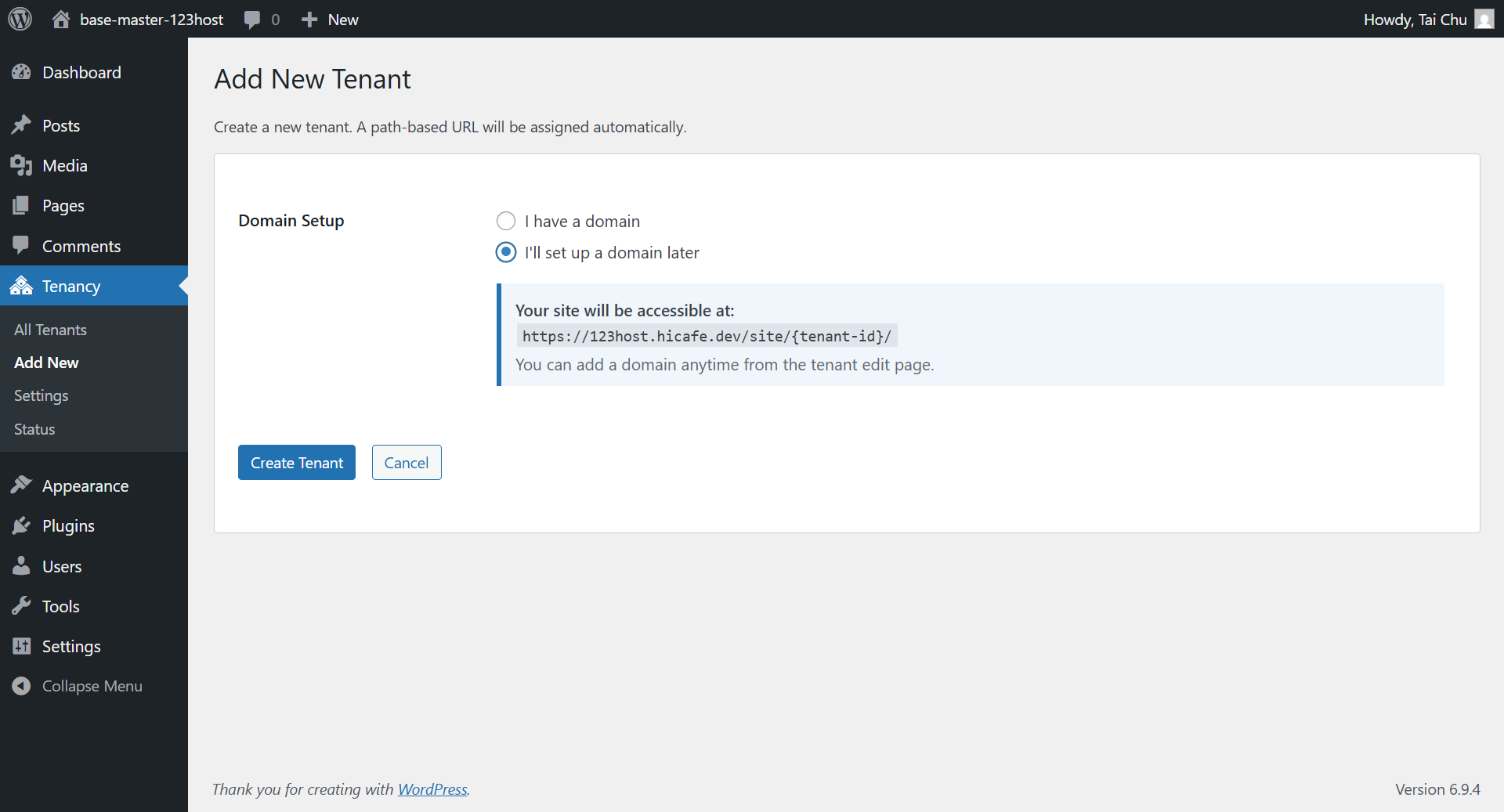 Support multiple domains per tenant