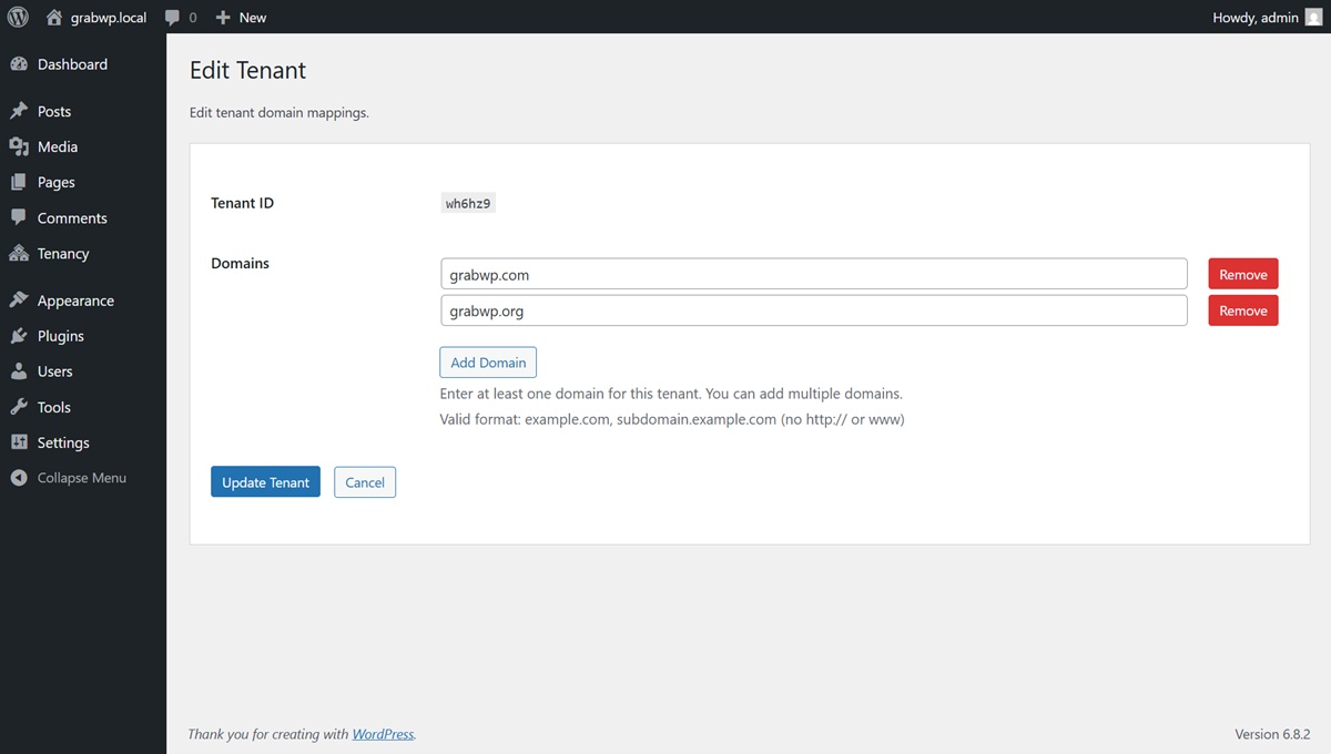 Simple listing all tenants