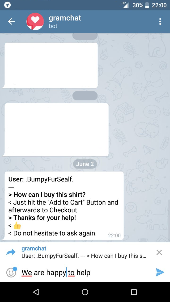 Answer the questions via Telegram