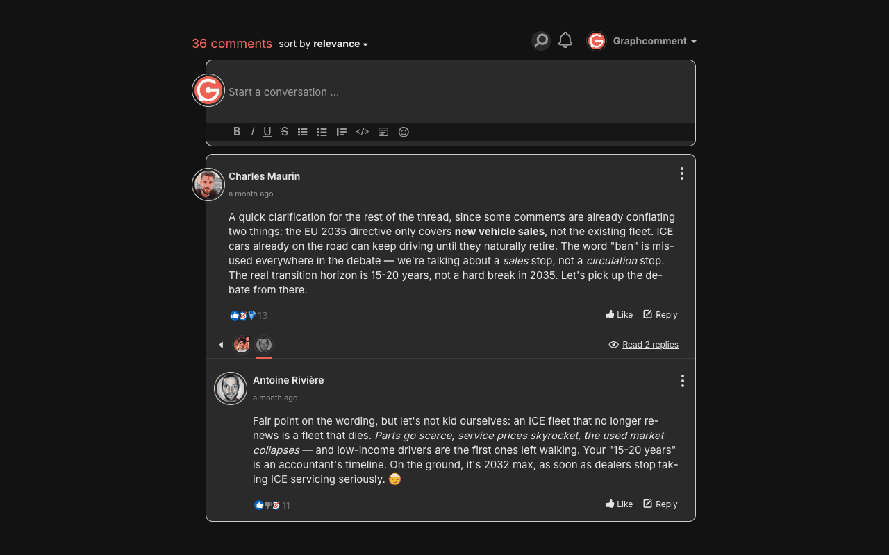 Dark mode — included free, like every theme option