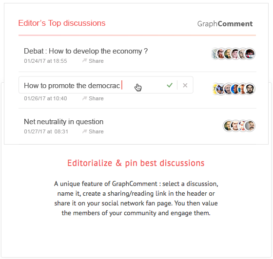 Editorialize & pin best discussions