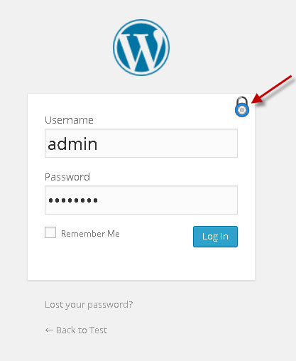 Your login page will have a new icon (lock).