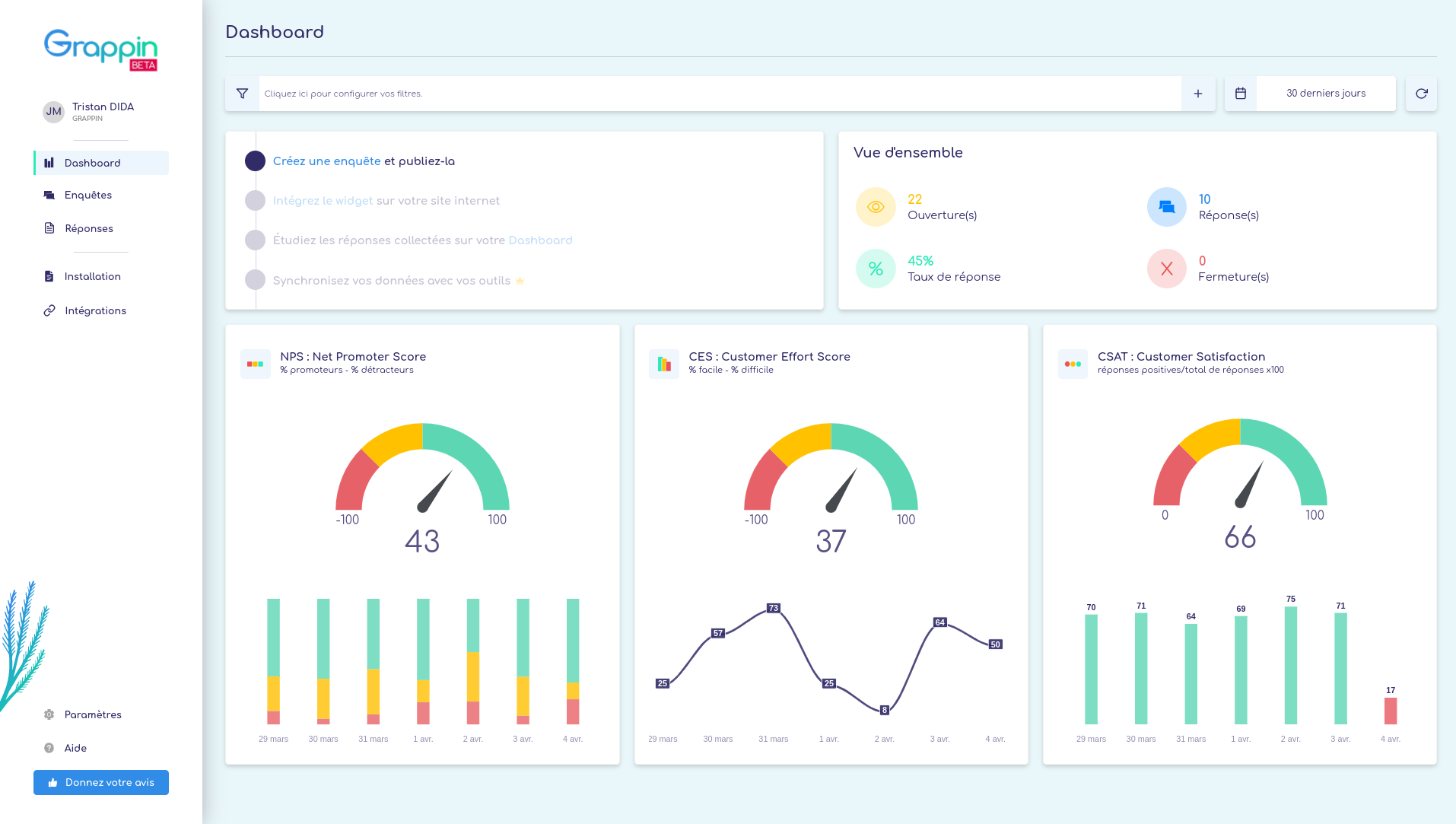 Grappin offers various integrations to automate workflows and sync survey responses to where you need them