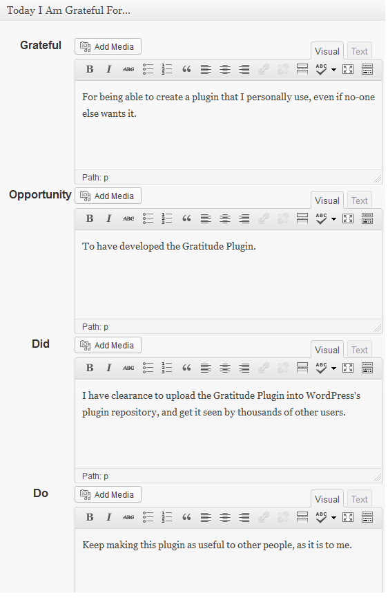 Some editing to the exisiting gratitude log.