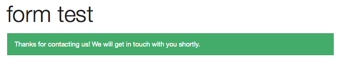 Example of form success message.