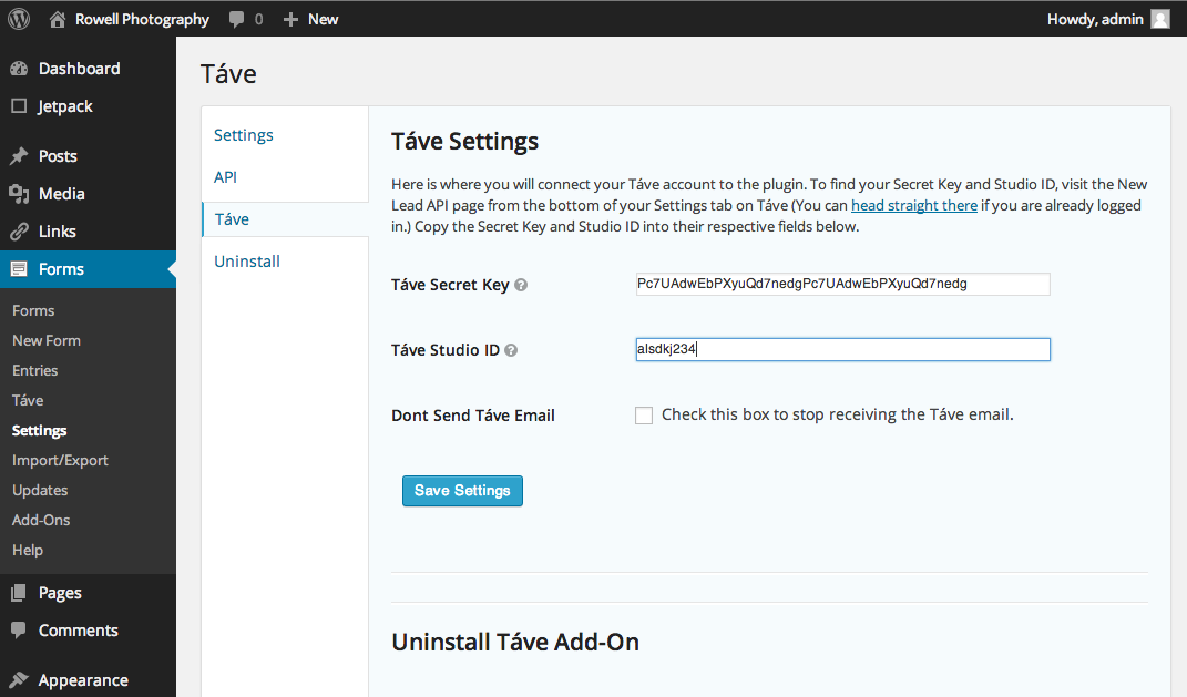 What it should look like when you have filled in your details.