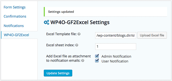 Upload your Excel file, type in your sheet number and select the notifications.