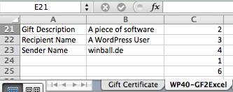 The target sheet will contain the admin field labels in column A and the form data in column B.