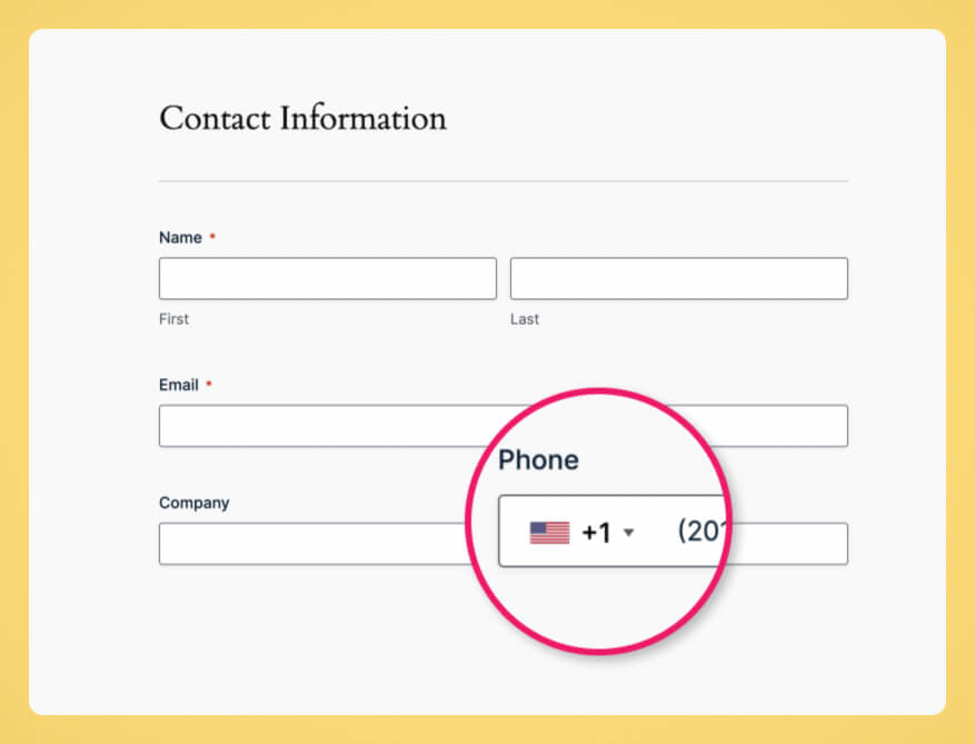 **Phone Number Selector** - Ensure proper formatting for international numbers.