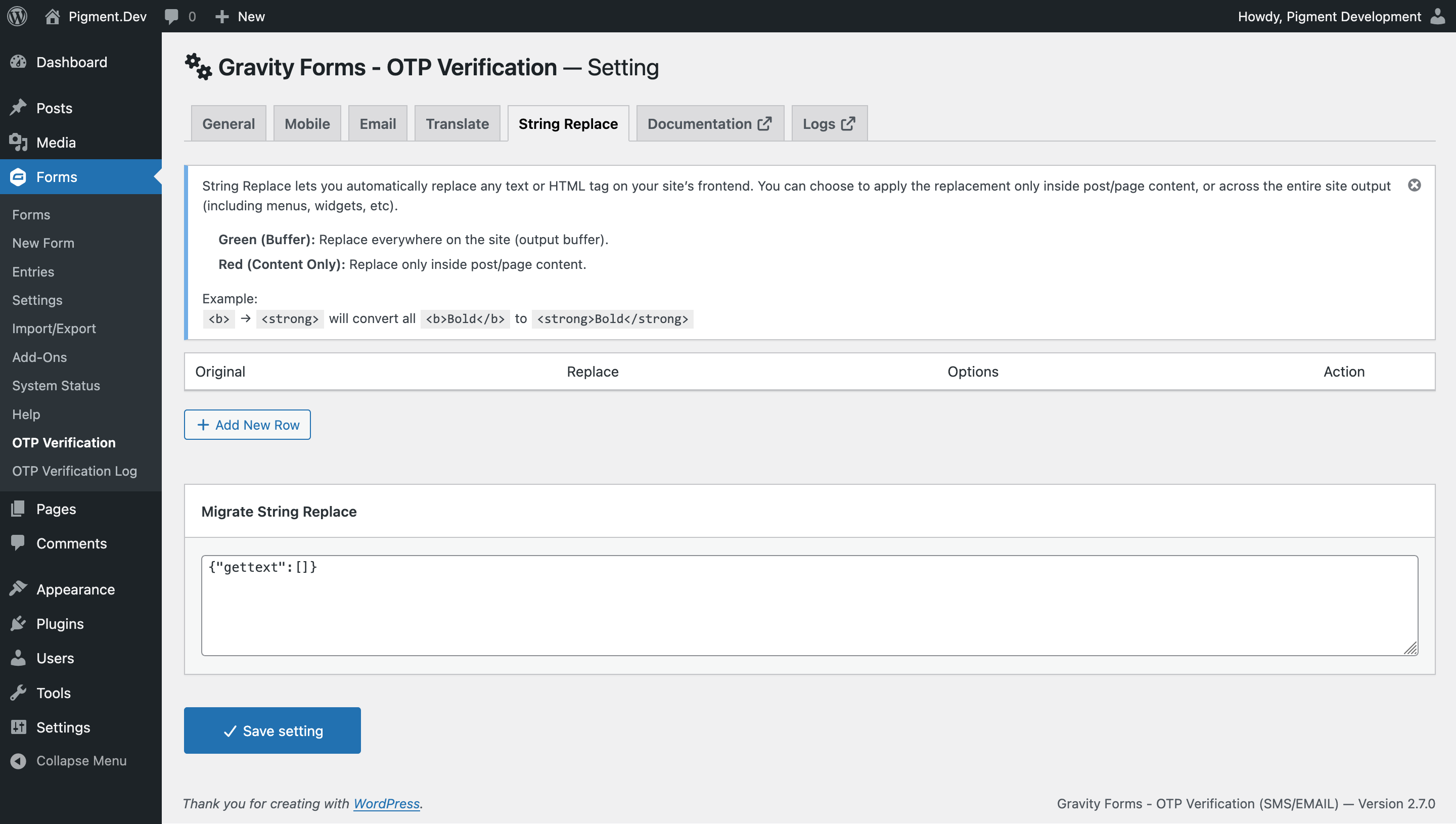 Sample OTP Email preview in Gmail