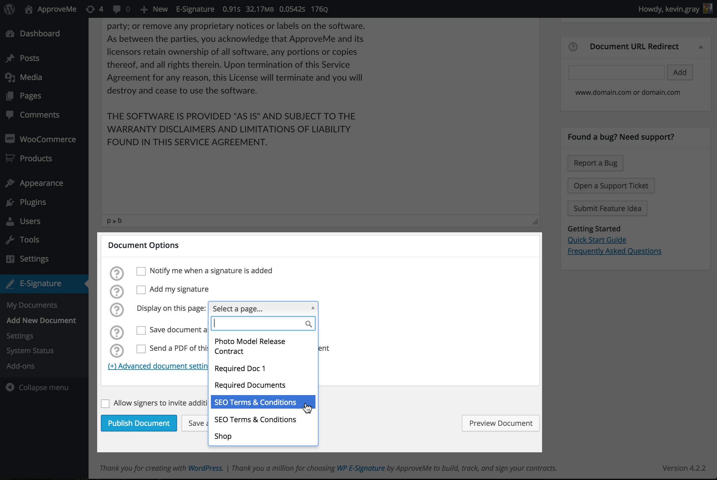 **Agree & eSign:**With their e-signature, the customers agree to the terms of the document