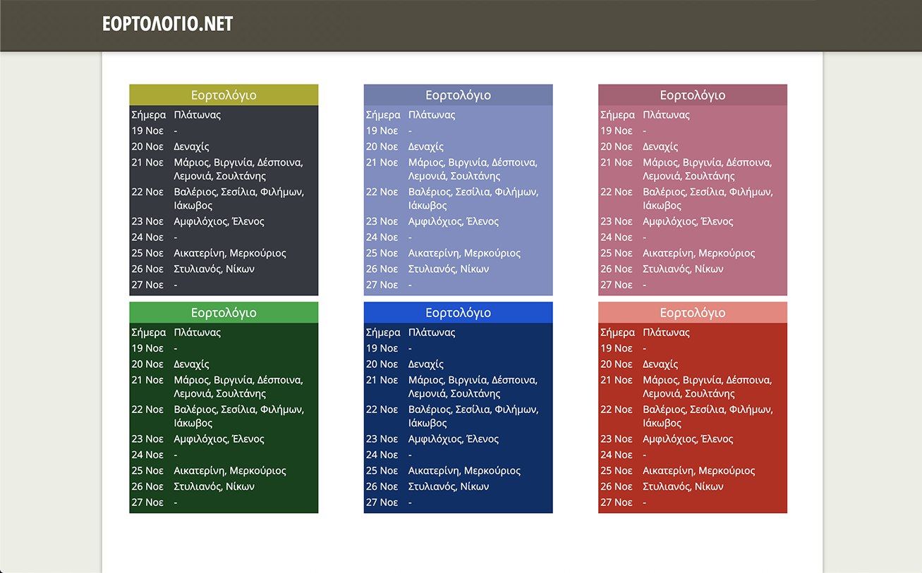 Some example widgets
