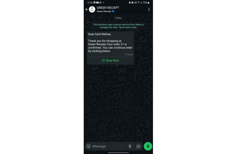 WhatsApp notification