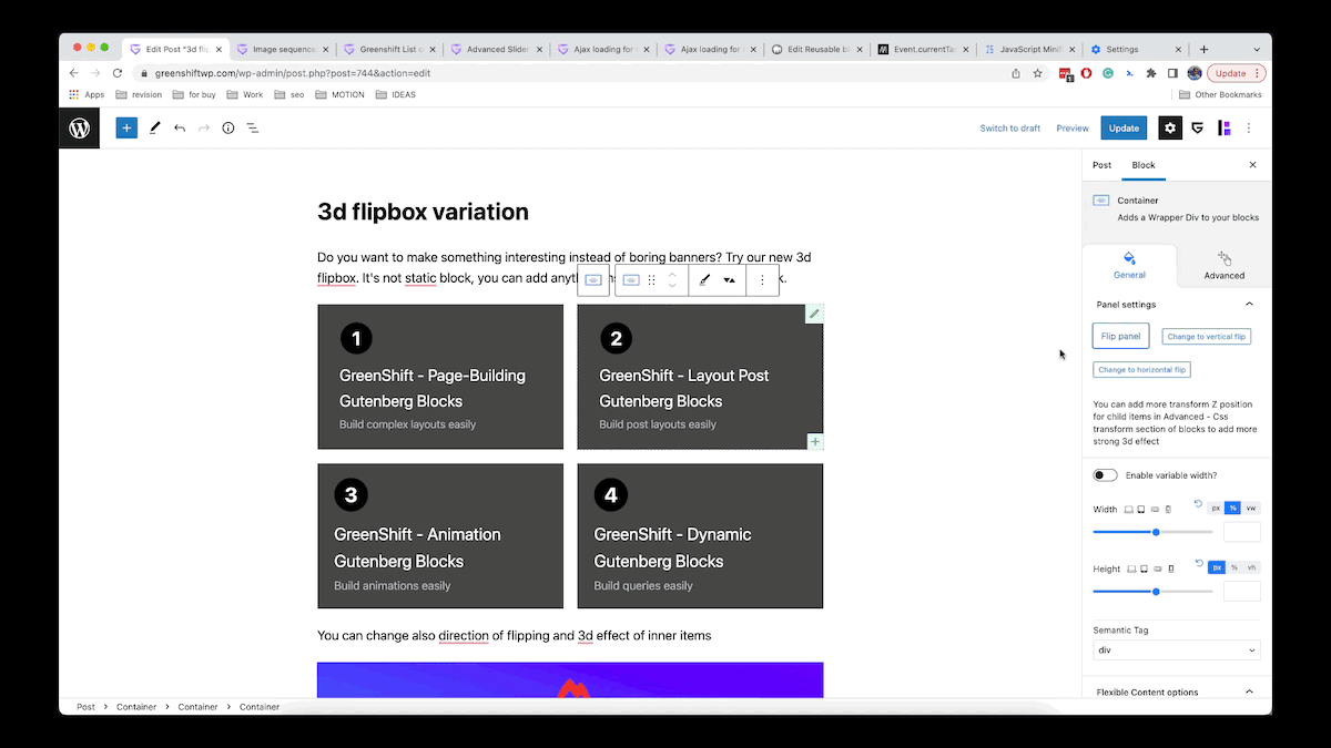 **Css 3d transformations.** Add any kind of css transformations, including 3d effect