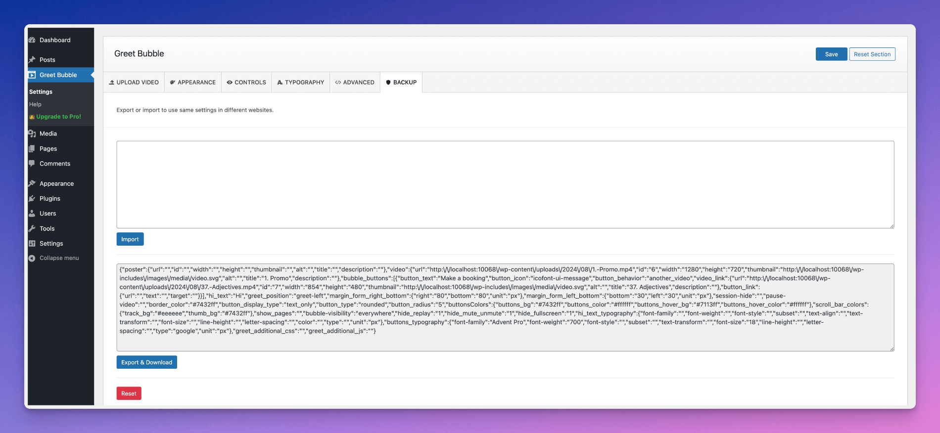 Frontend: After clicking bubble