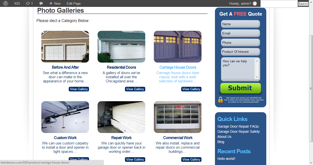 Front end example