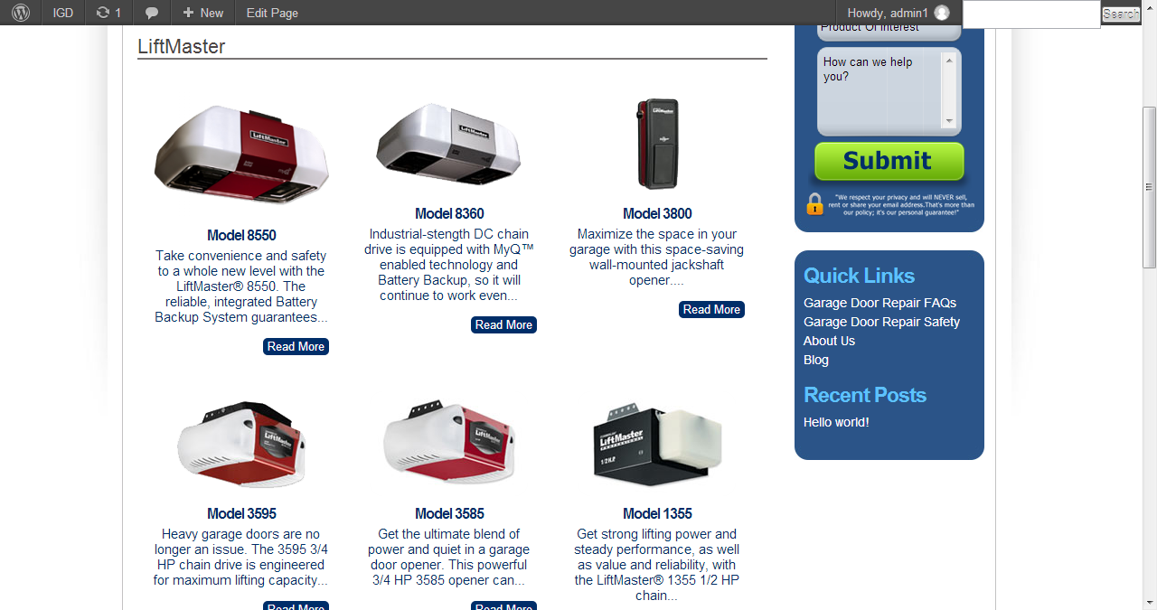 Front end example