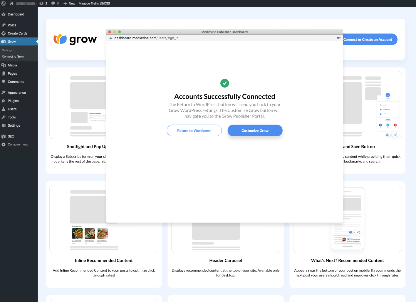 That's it! You can now customize your new Grow account!