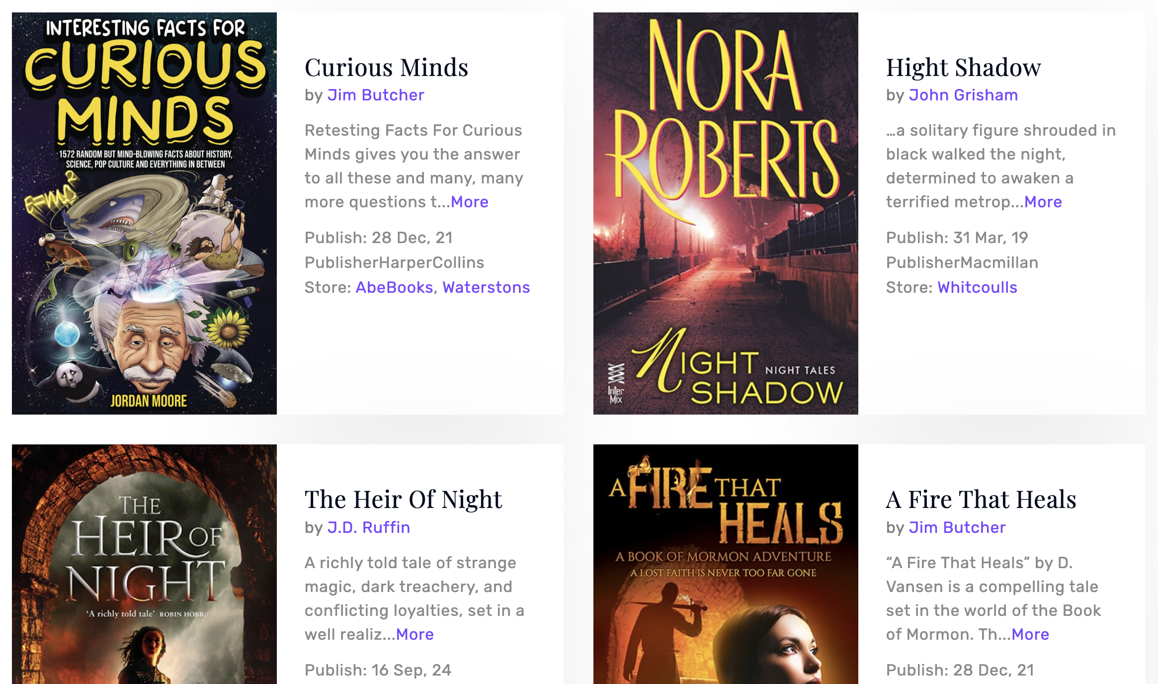 GS Books Showcase output by **Theme Eight – Popup** after adding shortcode [gs_book_showcase theme="gs_book_theme8"]