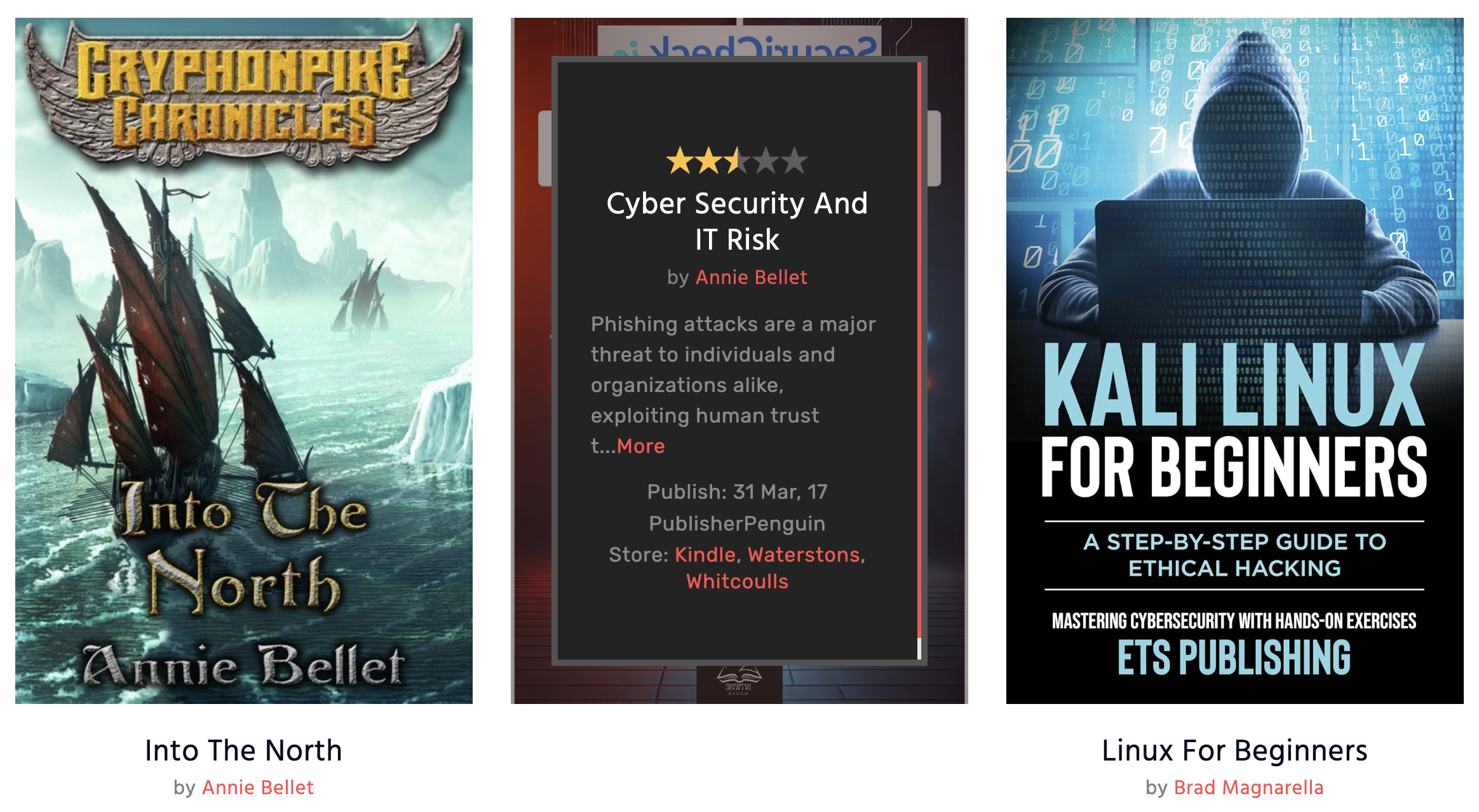 GS Books Showcase output by **Theme Eleven – Single Book Page Instead Of Popup** after adding shortcode [gs_book_showcase theme="gs_book_theme11"]
