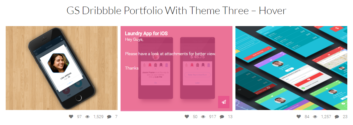 GS Dribbble Portfolio With Theme Three - Hover