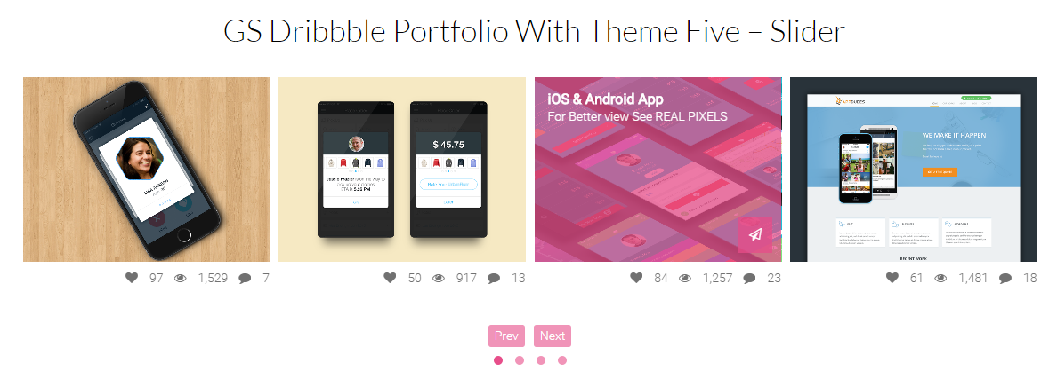 GS Dribbble Portfolio With Theme Five - Slider