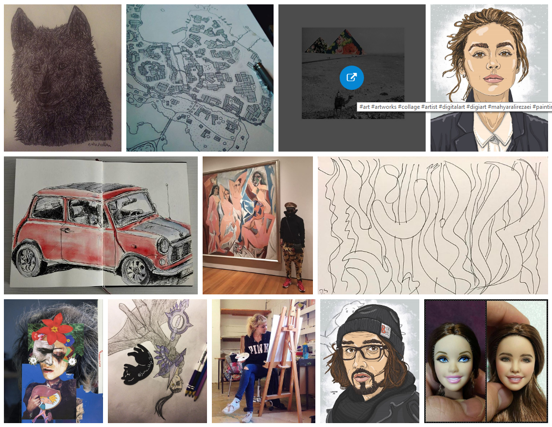 GS Instagram Portfolio output by <strong>Theme Two – Posts Stat</strong> after adding shortcode.