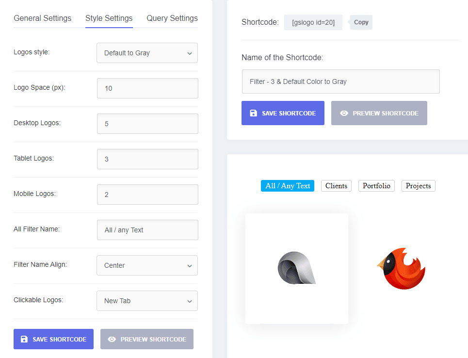 Custom Order for the plugin. After Drag & Drop, go to Logo Shortcode > Crete/Edit Shortcode > Go to Query (3rd tab) > Set Order: ASC (From Dropdown). ASC/DESC may be set to your liking. > Set Order By: Custom Order (From Dropdown)