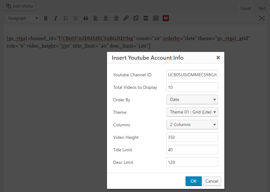 Youtube videos with Theme: Horizontal – Right Info: GS Youtube Gallery
