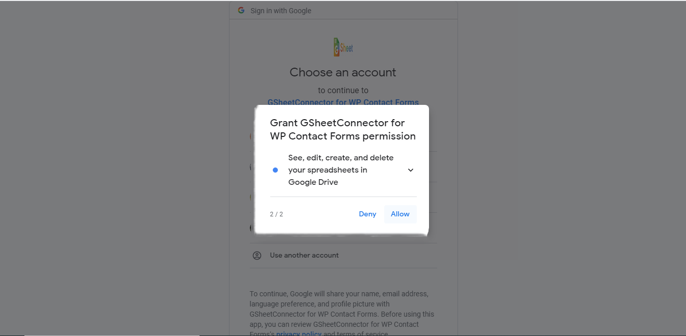 Permission popup-1 after logged-in to your account.