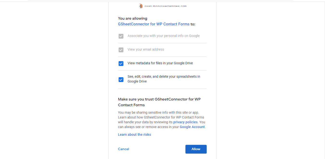 Permission popup-2 after logged-in to your account.