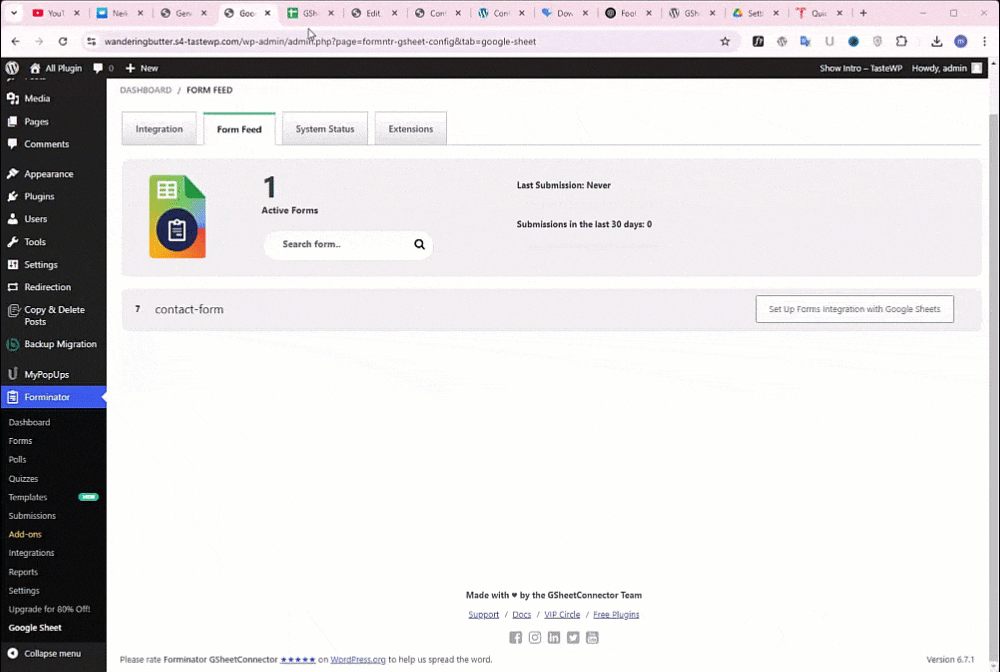 How to create feeds and display the Sheet name and Tab name.