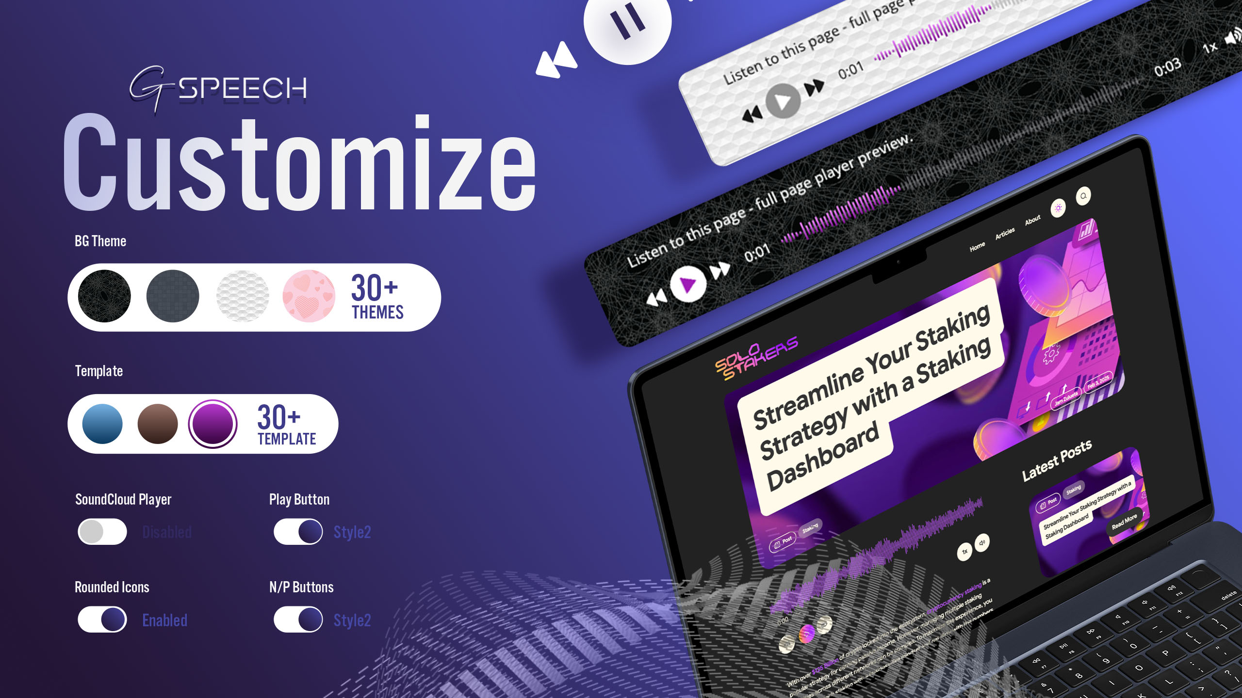 GSpeech text-to-audio player view.