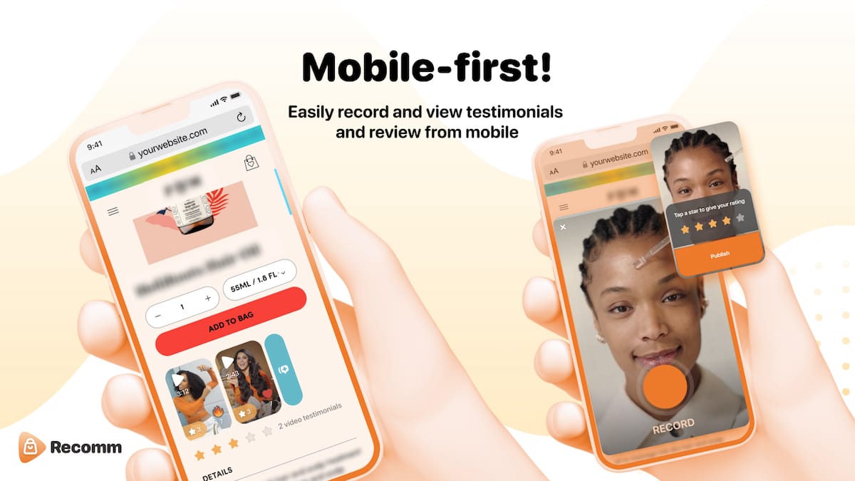 Mobile-first! Easily record and view testimonials and review from mobile