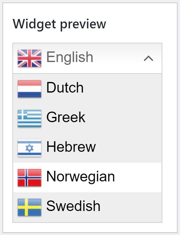 Nice dropdown with flags (open)