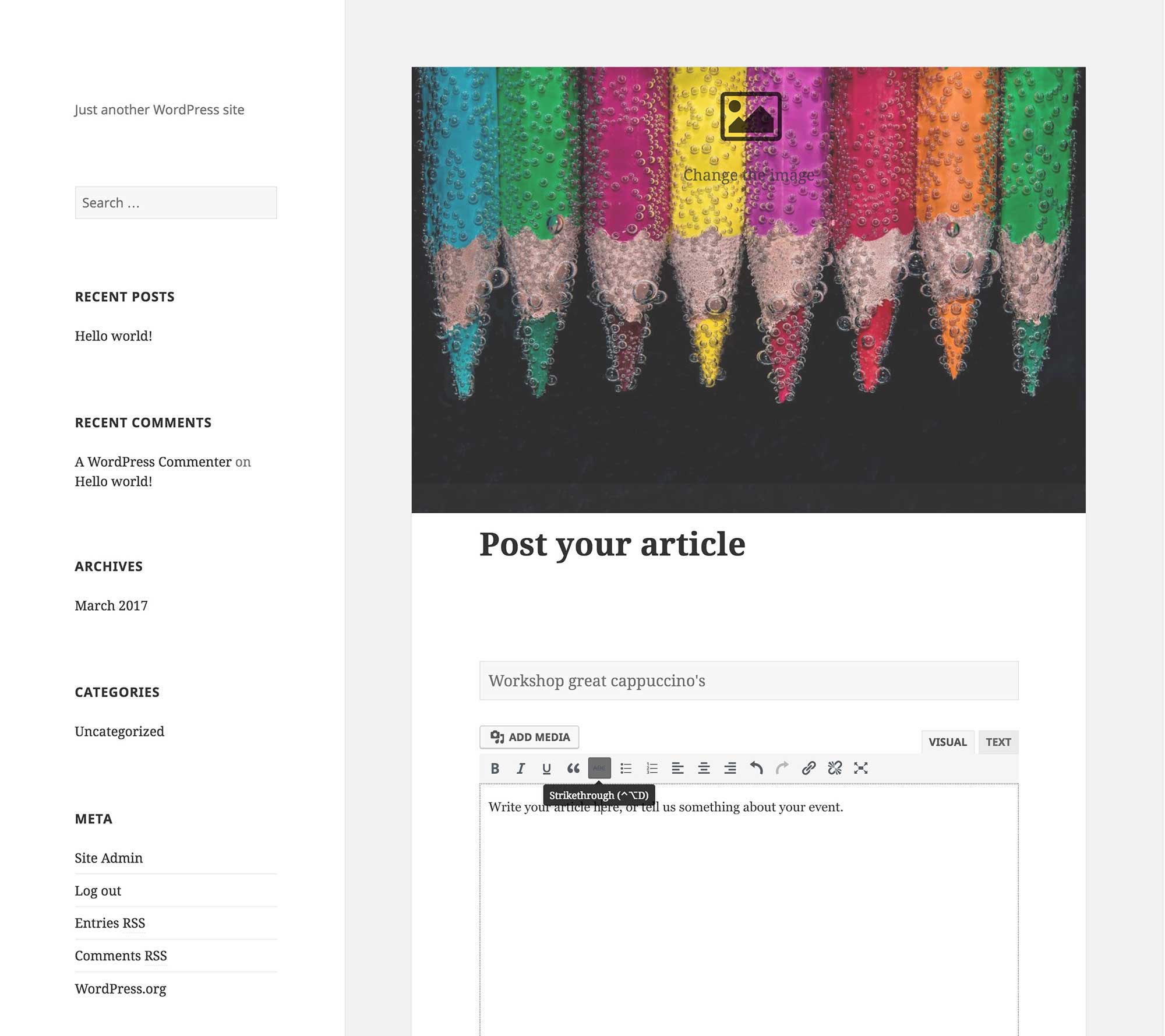 Wysiwyg WordPress editor with built-in WordPress media editor and library