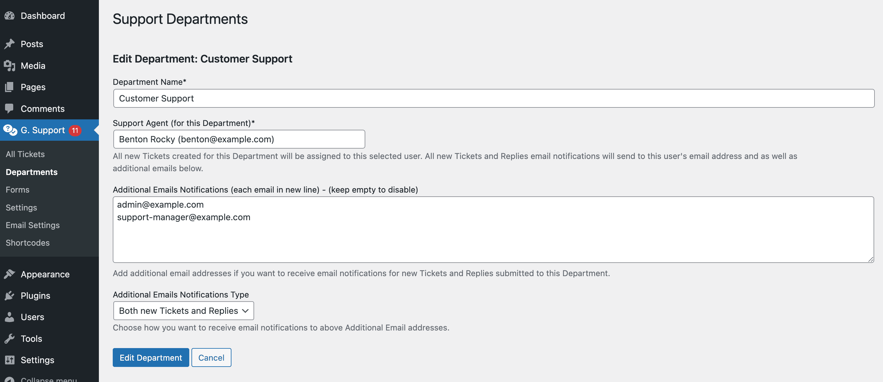 Admin - custom form fields (Pro Addon required)