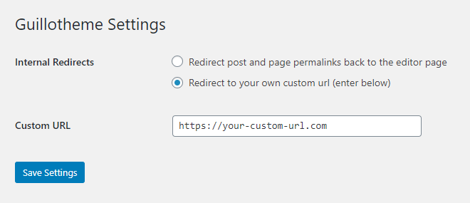 Using your own custom url as the redirect destination.