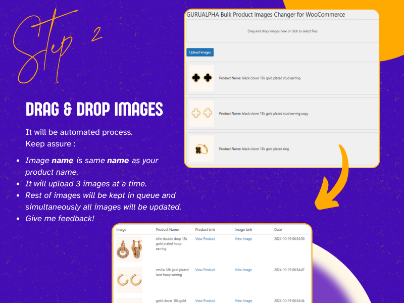 **Bulk Upload Progress Bar**: View upload progress at the top.
