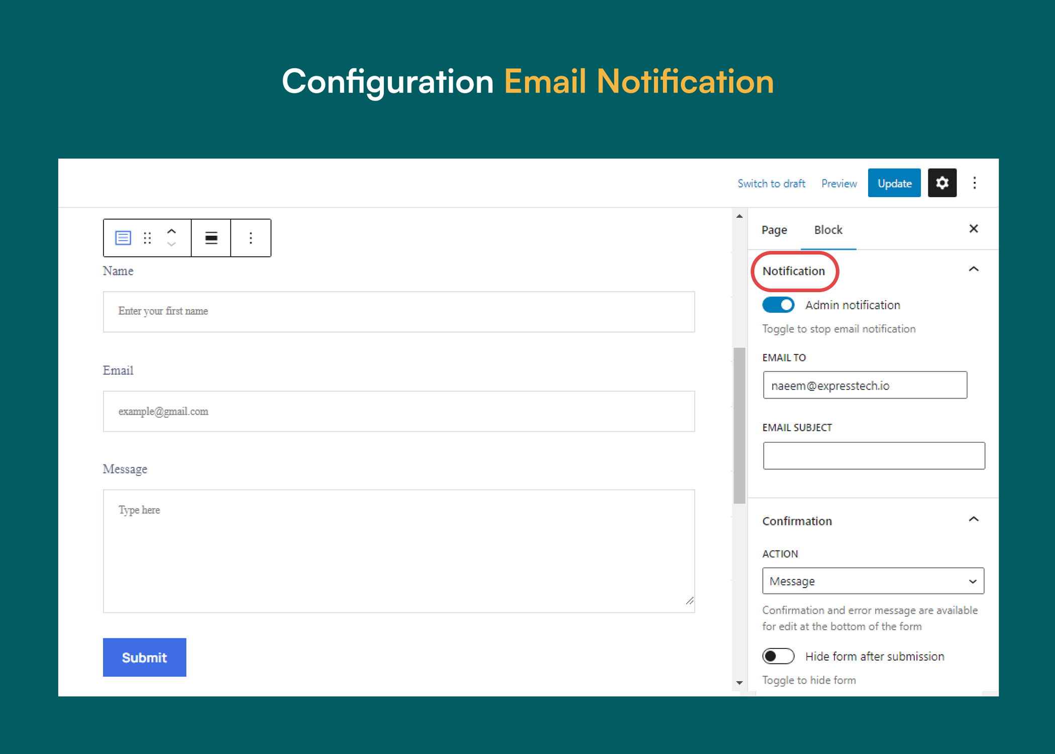 Configuration Email Notification