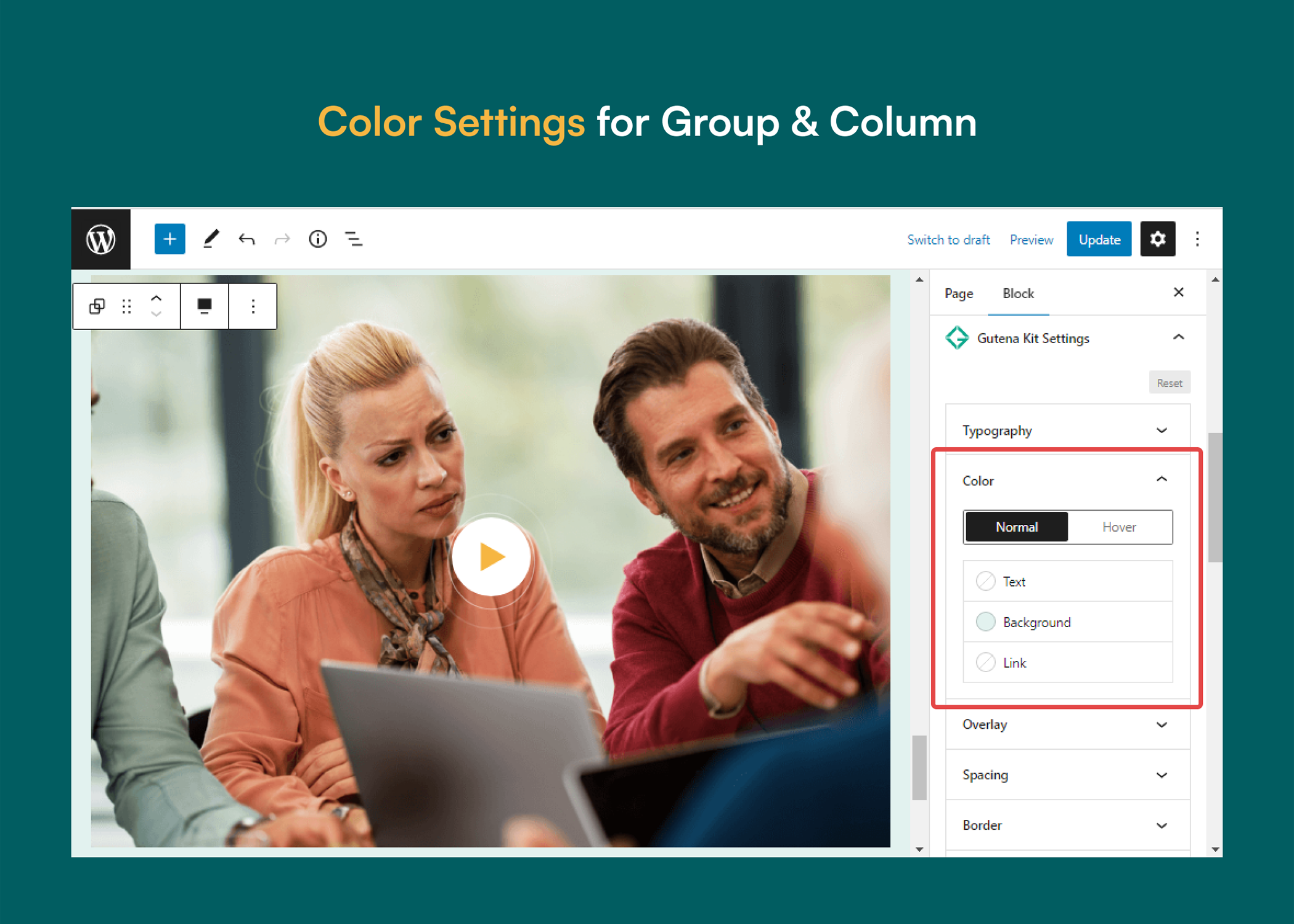 Shadow Settings for Group & Column