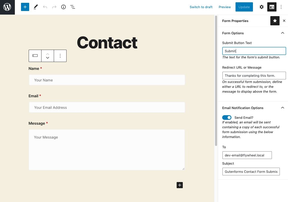 Editing Form Fields