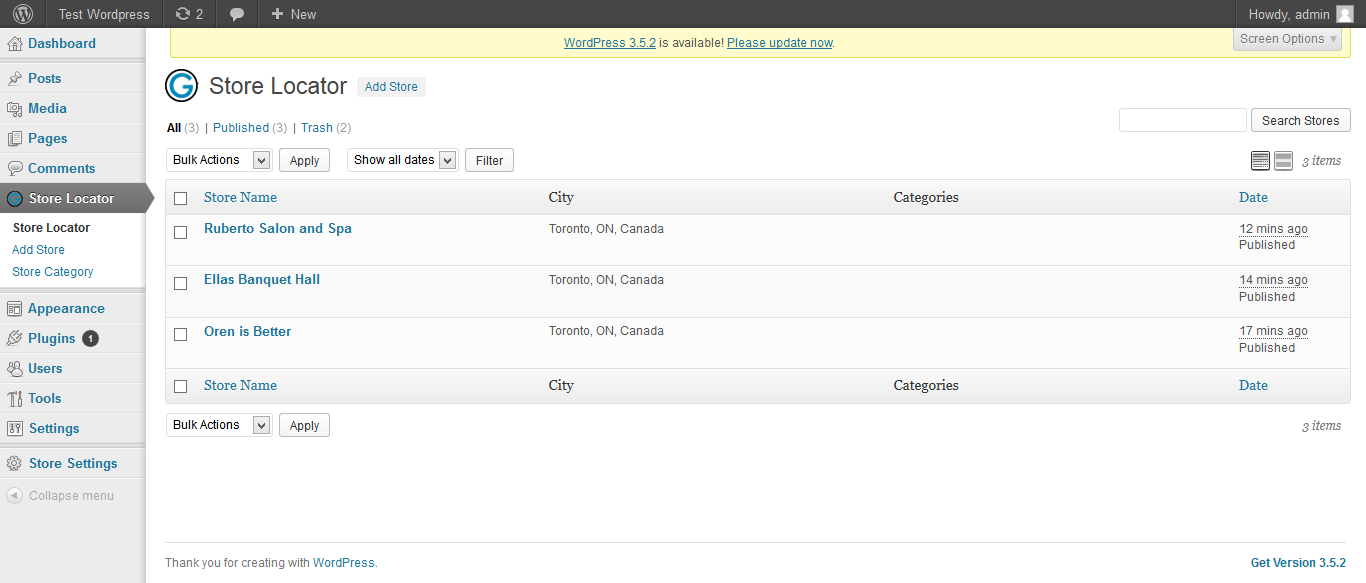 Gwebpro Storlocator store lists