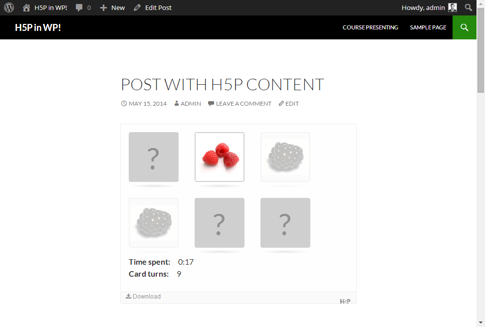View post with interactive H5P content.