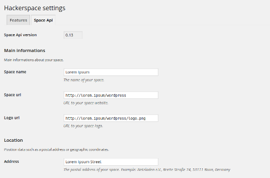 The plugin features settings tab