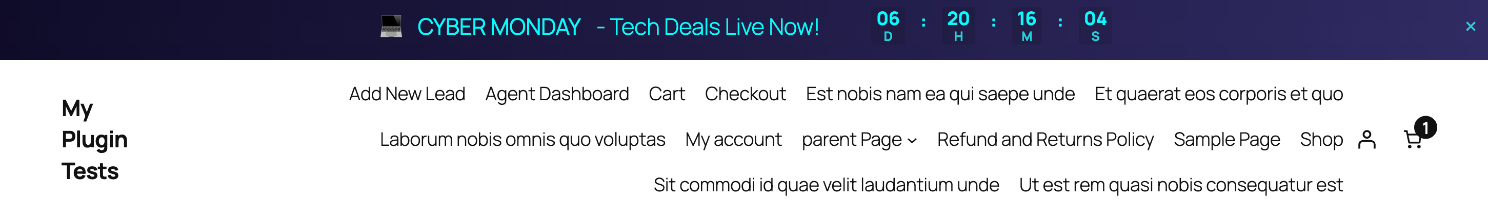 Notice bar with countdown timer
