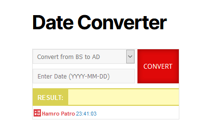 Hamro Nepali Patro Date Converter