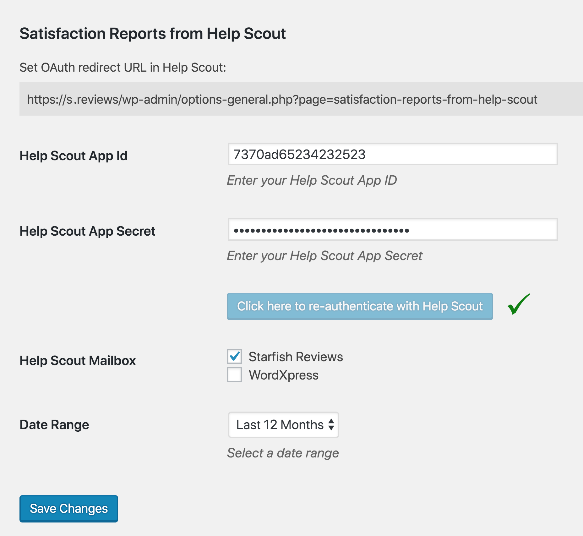Connect your Help Scout account with a custom App & choose settings.