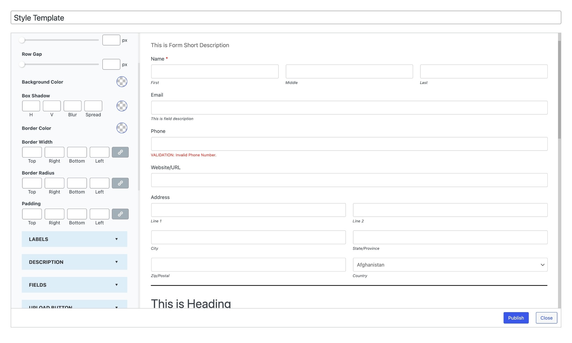 Global Email Settings Page